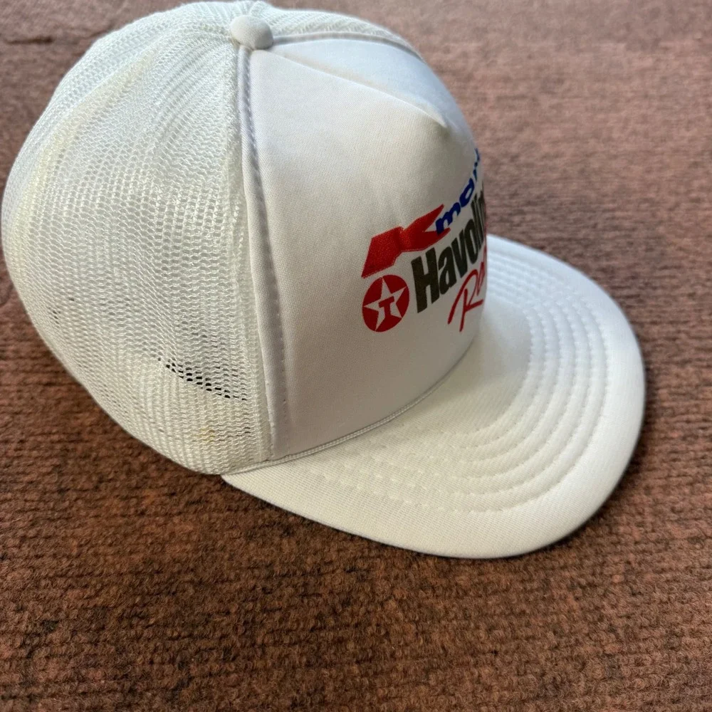 B- Vintage Kmart Havoline Racing Trucker Hat White Mesh Snapback Cap That Hat